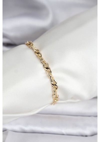 Mey İthalat 14k Gold Renk Kaplama Zincir Model Cm Kadın Bileklik Çok Renkli