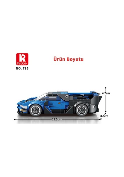 Reobrix Creator 795 Bugatti Vision Gt Spor Araba Yaratıcı Yapı Blok Seti Building Blocks - 356 Parça