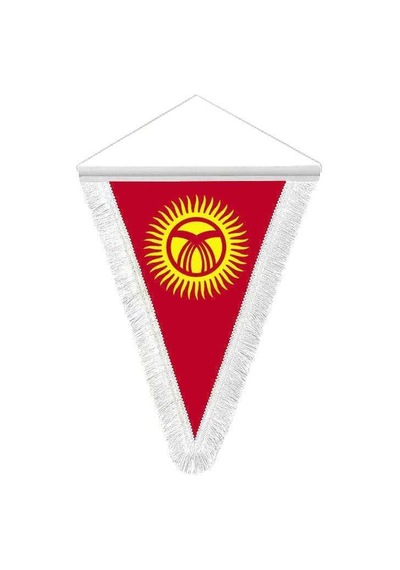 Kırgızistan Cumhuriyeti Hatıra Üçgen Flama Bayrak 1