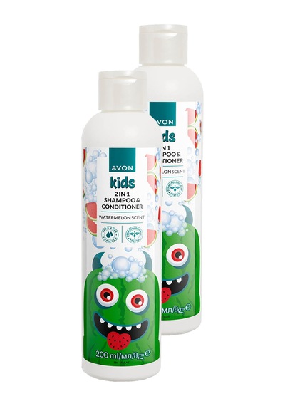 Avon Kids 2'si 1 Arada Karpuz Kokulu Çocuk Saç Kremi Ve Şampuanı 2 x 200 ML