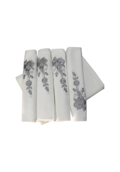 Bulteks Simli Nakışlı Kadife Desen 5 Havlu 30x50 4 Renk