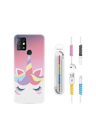 Infinix Hot 8 Kılıf Kablo Koruyuculu Sweety Unicorn 1737