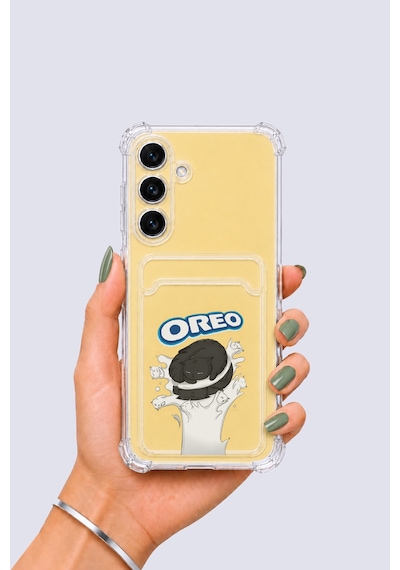 Samsung Galaxy Uyumlu S24 Fe Kartlıklı Oreo Desenli Kılıf