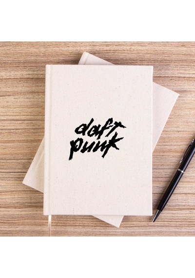 Daft Punk Logo Classic 2 Çizgisiz Kanvas Defter Krem