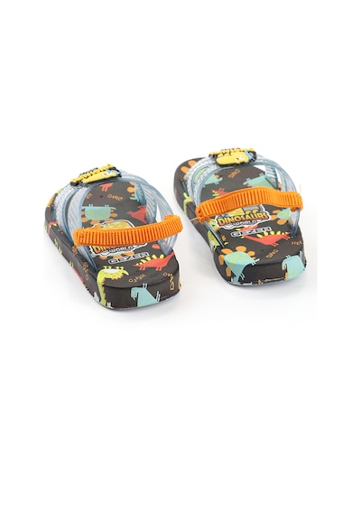 Gezer 13291 Dinazor Desenli Erkek Bebe Havuz Plaj Terlik-sandalet Siyah