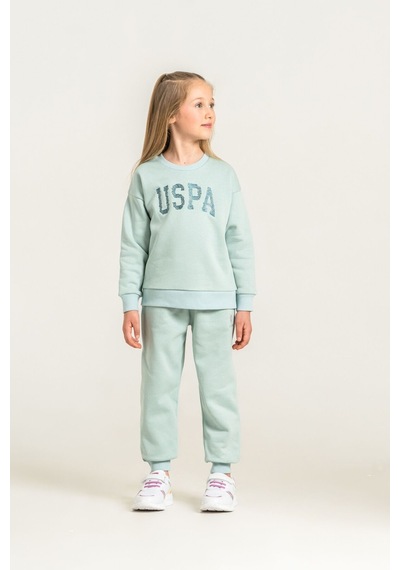 U.S. Polo Assn. Kız Çocuk Nakışlı Yeşil Uzun Kol Eşofman Takımı Us2723-c-v2 Us2723-c-v2
