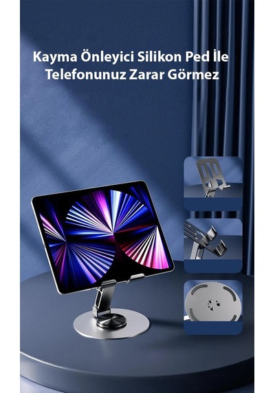 Zhltools 720 Derece Ayarlanabilir Alüminyum Telefon-tablet Standı Mor