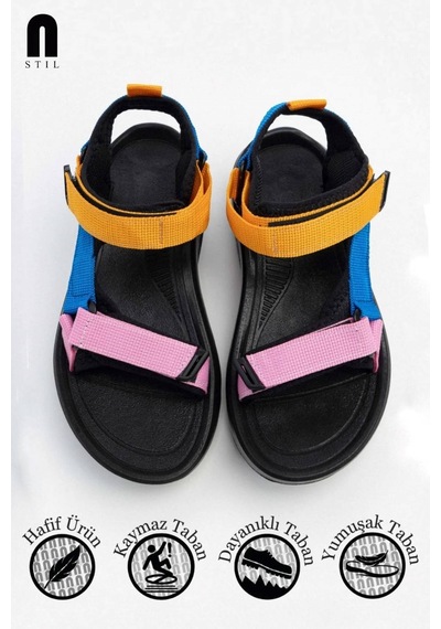 Kadın Sandalet N-step Turuncu Mavi Pembe Cırtlı Kalın Taban Plaj Yürüyüş Outdoor Trekking 411 Karışık Kadın Sandalet N-step Turuncu Mavi Pembe Cırtlı Kalın Taban Plaj Yürüyüş Outdoor Trekking 411 Karışık