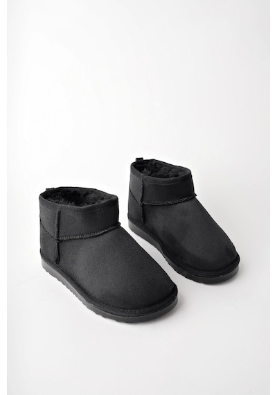 Muggo Snow Garantili Unisex Çocuk Kalın Taban İçi Tüylü Günlük Mini Yarım Bot