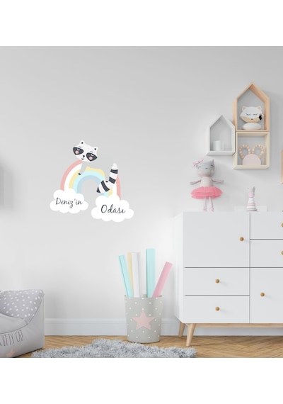 Kişiye Özel Gökkuşağı Tasarımlı Çocuk Odası Duvar Sticker-1