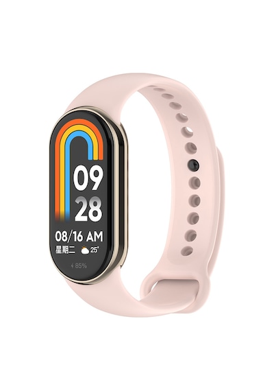 Xiaomi Mi Band 8 Serisi Klasik Kordon Silikon Strap Kayış-kum Pembe