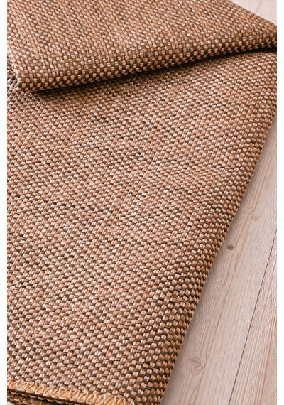 Doğal Jüt Görünümlü Düz Dokuma Kilim Minimal & Modern Tasarım Gri Gri