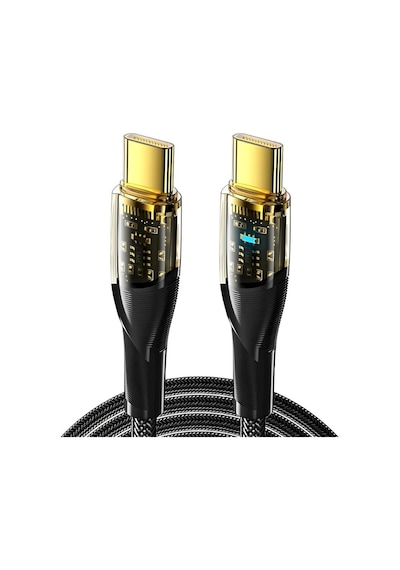 Essager 2 Metre Pd 100w Led Işıklı Süper Hızlı Type C To Type C Şarj Data Kablosu, Akım,ısı, Güçlü Kablo
