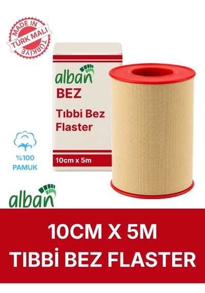 Bez Flaster 10 Cm X 5 M Pamuklu Medikal Sabitleme Bandı Tekli Rulo