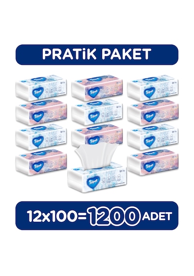 Selpak El ve Yüz Havlusu 12 x 100'lü