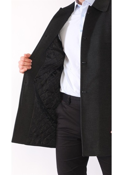 Plt8364 Dewberry Erkek Palto-Antrasit