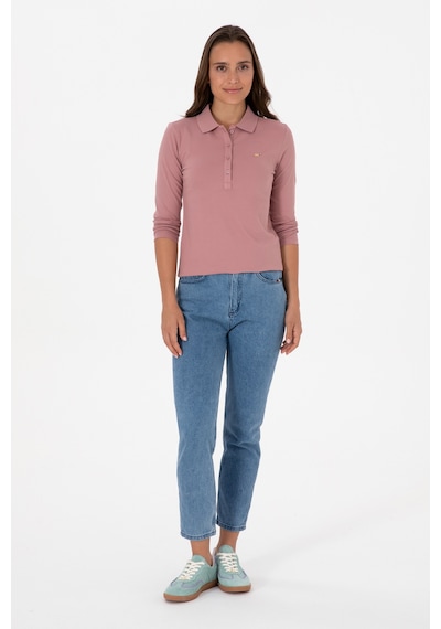 U.S. Polo Assn. Kadın Gül Kurusu Basic Polo Yaka Sweatshırt 50313593-VR221