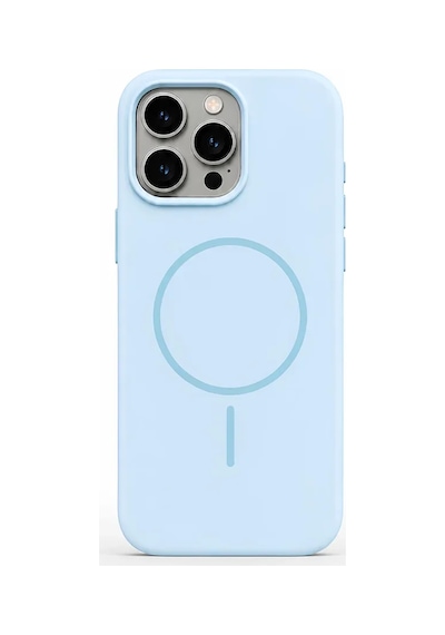 iPhone Uyumlu 16 Pro Aura Akıllı Magsafe Animasyonlu Silikon Kılıf Açık Mavi