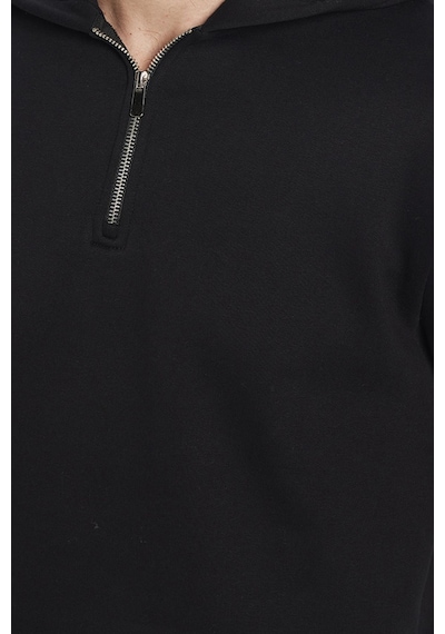 Tudors Unisex Relax Fit Rahat Kesim Pamuklu İçi Polarlı Yarım Fermuarlı Siyah Kapüşonlu Sweatshirt-32459 Siyah Tudors Unisex Relax Fit Rahat Kesim Pamuklu İçi Polarlı Yarım Fermuarlı Siyah Kapüşonlu Sweatshirt-32459 Siyah