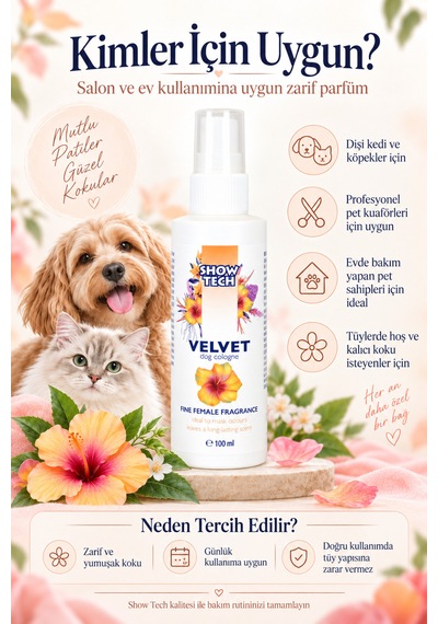Showtech Velvet Dişi Kedi Ve Köpek Parfümü 100 Ml