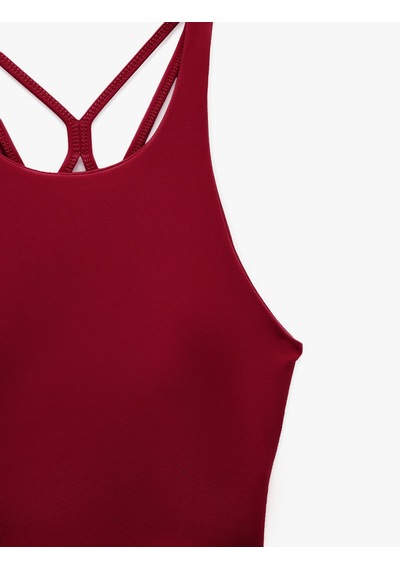 Koton Çapraz Askılı Sırt Detaylı Kaplı Sporcu Sütyeni Bordo 6sak30108nk Bordo