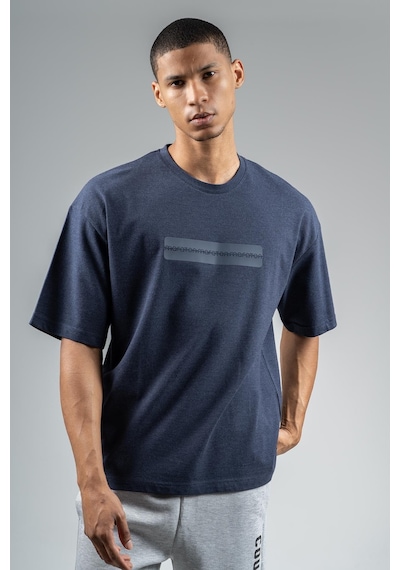Maraton Sportswear Oversize Erkek Bisiklet Yaka Kısa Kol Basic Açık Lacivert T-shirt 22749-açık Lacivert