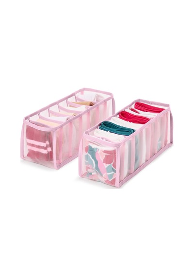 2 Adet Gardırop Düzenleyici Pembe