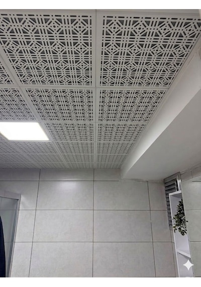 30x30 Dekoratif Alüminyum Clip-in Asma Tavan Paneli 10 Adet