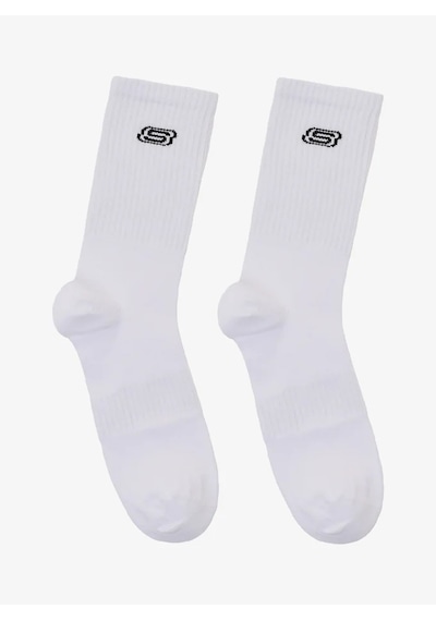 Skechers S2520318-2325 Crew 2'li Paket Athleisure Unisex Çorap Beyaz