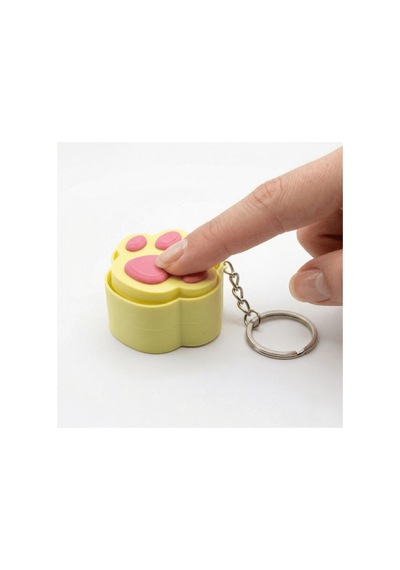 Mekanik Mavi Switch Kedi Patisi Fidget Anahtarlık - Pastel Sarı & Pembe Stres Giderici Sarı