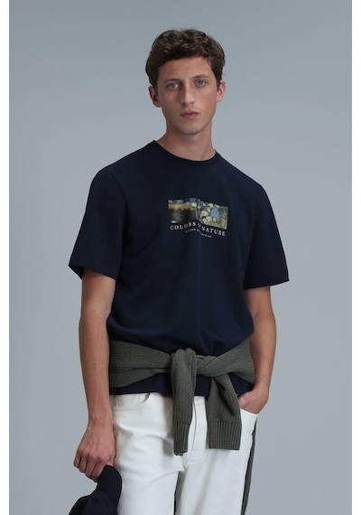 Lufian Bıanca Modern Grafik T- Shirt Lacivert 001