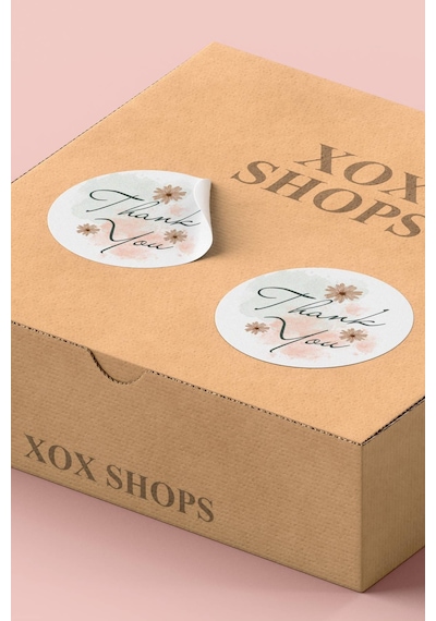 Papatyalı Thank You Teşekkür Sticker 3x3cm St2225 Çok Renkli