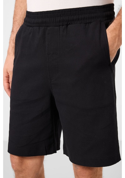 Tommylife Siyah Standart Fit Dokuma Hafif Esnek Chino Erkek Şort - 81289 Siyah