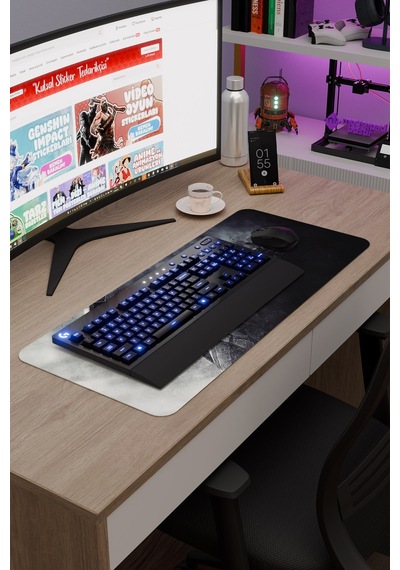 Halo Kaymaz Dikişli Kauçuk Oyuncu Mousepad V4 - 70x30 Xl Gaming Mouse Pad Fare Altlığı