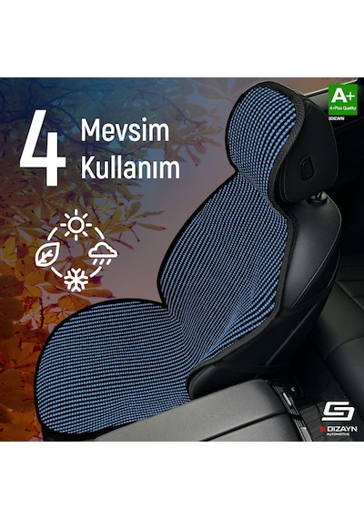 Volkswagen Passat B5 Uyumlu Koltuk Kılıfı Minder Çizgili Siyah Mavi 2+1 Ön Arka Set