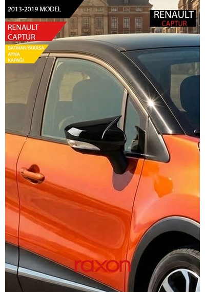 Renault Captur 2013-2019 Batman & Yarasa Ayna Kapağı Parlak Piano Black Sport