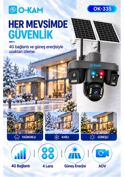 O-kam Ok-s-340 Premium 4g 4 Lensli Güvenlik Kamerası