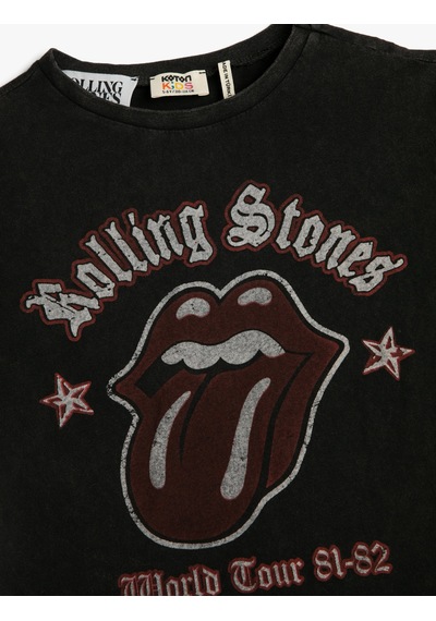 Koton Rolling Stones Tişört Lisanslı Kısa Kollu Bisiklet Yaka Pamuklu Siyah 3skb10528tk Siyah