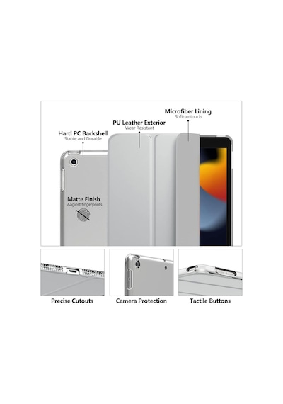 Apple Uyumlu iPad, 8. Ve 9. Nesil 2020 /2021 10.2" Tablet Flip Smart Standlı Akıllı Kılıf Smart Cover