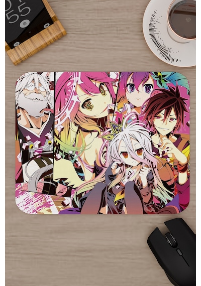 No Game No Life Anime V2 - 22x18 Gaming Kauçuk Kaymaz Taban Mouse Pad Fare Altlığı