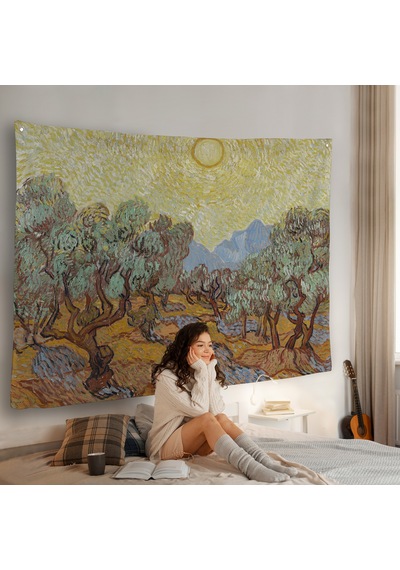 Vincent Willem Van Gogh - Zeytin Ağaçları Duvar Örtüsü - Olive Trees-7184