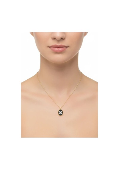 G&a Jewels - Şansın Nefesi - 925 Ayar Oksitli Yaldız Altın Kaplama Gümüş Kolye Altın - Gümüş 40+5 Cm G&a Jewels - Şansın Nefesi - 925 Ayar Oksitli Yaldız Altın Kaplama Gümüş Kolye Altın - Gümüş 40+5 Cm
