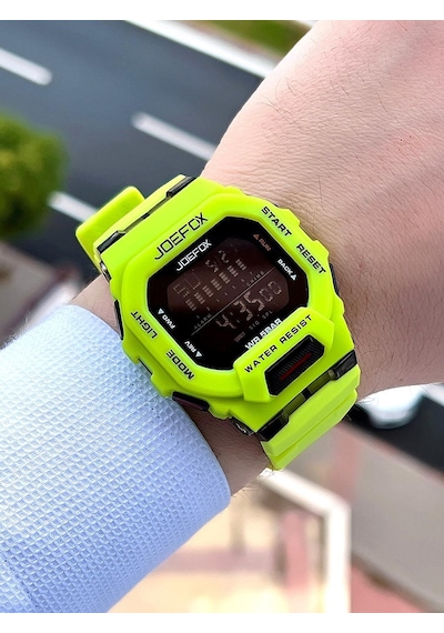 Joefox G-shock Kasa Yeşil-Siyah Digital 5 ATM Spor Kol Saati J-gs08