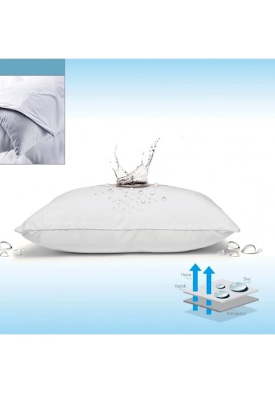 2 Adet Pamuklu Sıvı Geçirmez Yastık Alezi 50x70