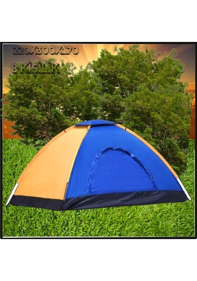 Uyguna-yakala 8 Kişilik 220x300x170 Kolay Kurulumlu Pratik Kamp Çadırı -670019 Çok Renkli