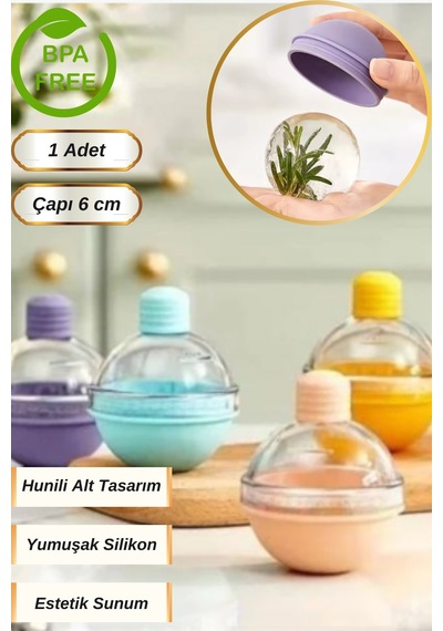 Hunili Su Doldurma Bölmeli Kolay Açılan Taban Yeni Nesil Silikon Küre Buz Kalıbı Küre Buzluk Pla Diğer