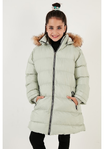 Lela Içi Peluş Astarlı Çıkarılabilir Kapüşonlu Suya Dayanıklı Kız Çocuk Mont 5761910 Çağla
