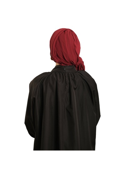Hürrem Bone Bordo Pratik Hazır Geçmeli Bone Şal Şifon Düz 2506 16 bordo