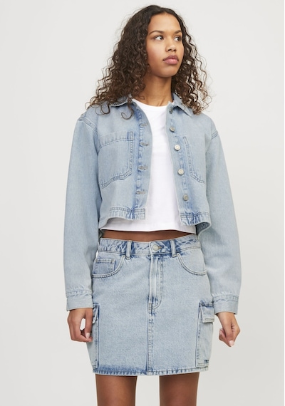 Jack & Jones Kadın Cep Detayli Denim Gömlek - Kayla 12253992 Light Blue Denim Mavi