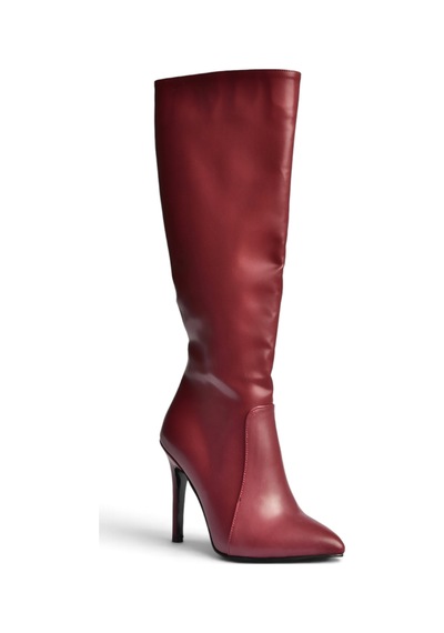 Fox Shoes N372530109 Bordo İnce Topuklu Kadın Çizme